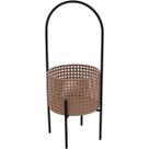 CACHEPÔ METAL 50x18x18cm BEGE VASO DECORATIVO ENFEITE PLANTA