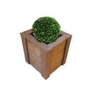 Cachepô Quadrado Madeira Plástica Maciça Marrom com Borda 53cm Lanci