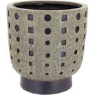 Cachepô Resina 28x27x27cm Cinza Vaso Decorativo Enfeite Casa Planta Cachepô Resina 28x27x27cm Cinza Vaso Decorativo Enfeite Casa Planta
