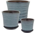 Cachepô Vaso 3 Peças Decorativo Para Planta Cerâmica Cinza Cachepô Vaso 3 Peças Decorativo Para Planta Cerâmica Cinza