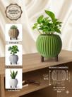 Cachepo Vaso de Planta Canelado Com Pés Decoração Sala Quarto Escritório Impressão 3D Suculentas Cactos 12cm Cachepo Vaso de Planta Canelado Com Pés Decoração Sala Quarto Escritório Impressão 3D Suculentas Cactos 12cm