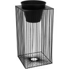 CACHEPÔ VASO DECORATIVO ENFEITE PLANTA METAL 53x25x25cm PRETO