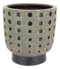 CACHEPÔ VASO DECORATIVO ENFEITE PLANTA RESINA 28x27x27cm CINZA