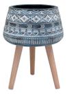CACHEPÔ VASO DECORATIVO ENFEITE PLANTA RESINA 52x40x40cm CINZA