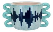CACHEPÔ VASO DECORATIVO PLANTA CERÂMICA 10x19x19cm VERDE