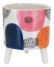 CACHEPÔ VASO DECORATIVO PLANTA CERÂMICA 15x13x13cm COLOR