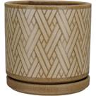 CACHEPÔ VASO DECORATIVO PLANTA HOME&CO CERÂMICA 12x12x12cm MARROM