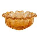 Cachepot Centro de Mesa Fruteira Cristal Âmbar Murano São Marcos 15x33cm