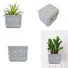 Cachepot Cimento Quadrado Diamonds Jardim 13 X 15