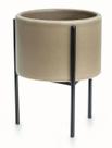 Cachepot Cinza com Suporte em Metal 09973 P Mart