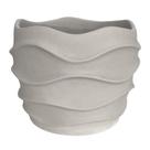Cachepot Cinza com Textura Ondulada 19x24cm