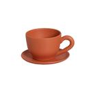 Cachepot Consumê com Pires Decorativo em Cerâmica Home G Terracota