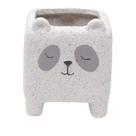 Cachepot Decor De Concreto Sleeping Panda Cinza 8 X 8 X 10cm Urban