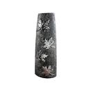Cachepot decorativo cinza escuro com folhas
