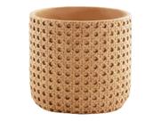 Cachepot Decorativo De Palhinha Para Mesa Ou Chão Em Cimento Luxo
