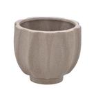 Cachepot Decorativo em Cerâmica 19cm Ondulado Areia - Espressione