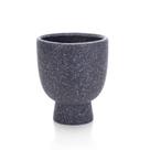 Cachepot Decorativo Em Cerâmica Flocos Preto 14x11 Cm - D'rossi Cachepot Decorativo Em Cerâmica Flocos Preto 14x11 Cm - D'rossi