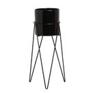 Cachepot Decorativo em Cerâmica Home com Suporte G Preto