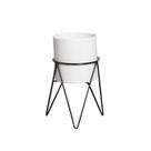 Cachepot Decorativo em Cerâmica Home com Suporte P Branco