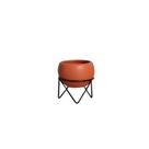 Cachepot Decorativo em Cerâmica Home Modelo Bowl P com Suporte Terracota