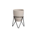 Cachepot Decorativo em Cerâmica Home Modelo Crisântemo com Suporte Off
