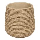 Cachepot Decorativo Em Cimento Que Imita Fibra Natural