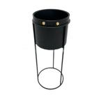 Cachepot Decorativo Maior Suspenso Metal Preto Luxo