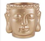 Cachepot Dourado Fosco em Cimento - Mart