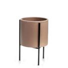 Cachepot Em Cerâmica Cinza Com Suporte 13 Cm - Mart