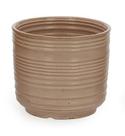 Cachepot em ceramica com listras marrom mart 13cm Cachepot em ceramica com listras marrom mart 13cm