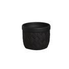 Cachepot em Cerâmica Decorativo Home Modelo Cesto Preto Fosco