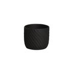 Cachepot em Cerâmica Decorativo Home Modelo Corda Preto Fosco