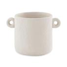 Cachepot em Cimento com alça Off White 16X24,5X17CM Mart