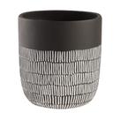 Cachepot em Cimento com Listras Decorativo 21x21cm