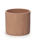 Cachepot em cimento terracota com linhas geometricas g - Mart