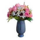 Cachepot Face com Arranjo em Flores e Folhagens Artificiais 40x13,5cm Cachepot Face com Arranjo em Flores e Folhagens Artificiais 40x13,5cm