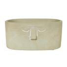 Cachepot Face Oval Cimento 21x12x10cm Saldão