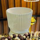 Cachepot Grooving G Off-White/Granito em Cerâmica Minimalista