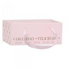 Cachepot Paper Decorado Essência Rosa Retang C/ALÇA 24 Pacote com 05