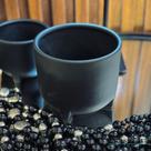Cachepot Pezinhos G Black Cerâmica Fosca Elegante