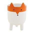 Cachepot "Raposa" Branco e Laranja Em Ceramica 13 cm M02 - D'Rossi
