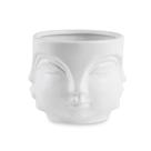 Cachepot "Rosto" Branco Em Ceramica 14,5x17 cm M02 - D'Rossi