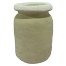 Cachepot rustico decorativo de cimento bege p