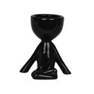 Cachepot Vaso Bob Meditando Preto Para Plantas Suculentas Cachepot Vaso Bob Meditando Preto Para Plantas Suculentas
