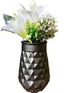Cachepot Vaso de Vidro Diamante Decorativo Plantas Cinza