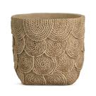 Cachepot Vaso Decorativo de Cimento Fibra Natural Bege 23x26cm Mart