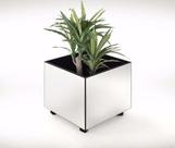 Cachepot Vaso decorativo espelhado com rodízios