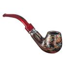 Cachimbo de fumar, resina colorida com detalhes em metal, 13,7 cm para homens