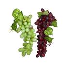 Cacho Grande de Uvas Artificiais de Silicone - Roxa e Verde - 22 cm