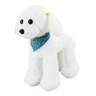 Cachorro Branco Poodle Bandana 23cm - Pelúcia